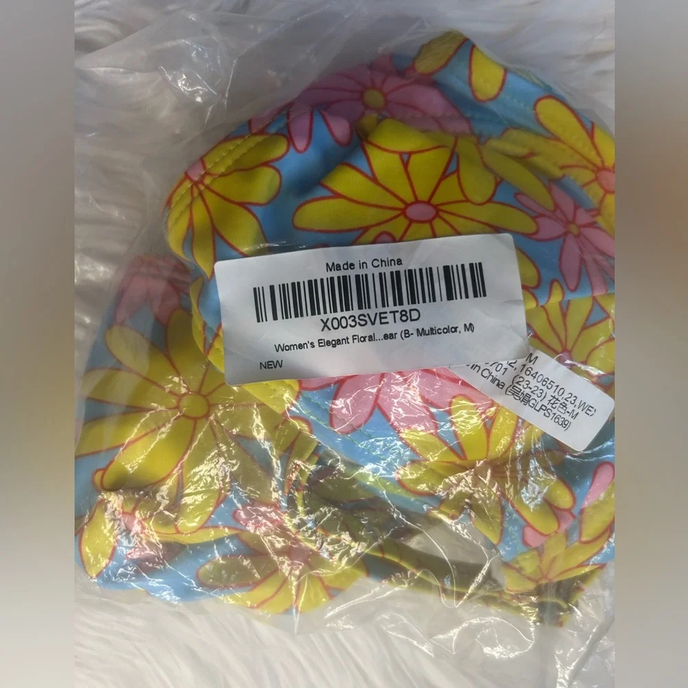 Floral Bikini Set with Yellow and Pink Flowers